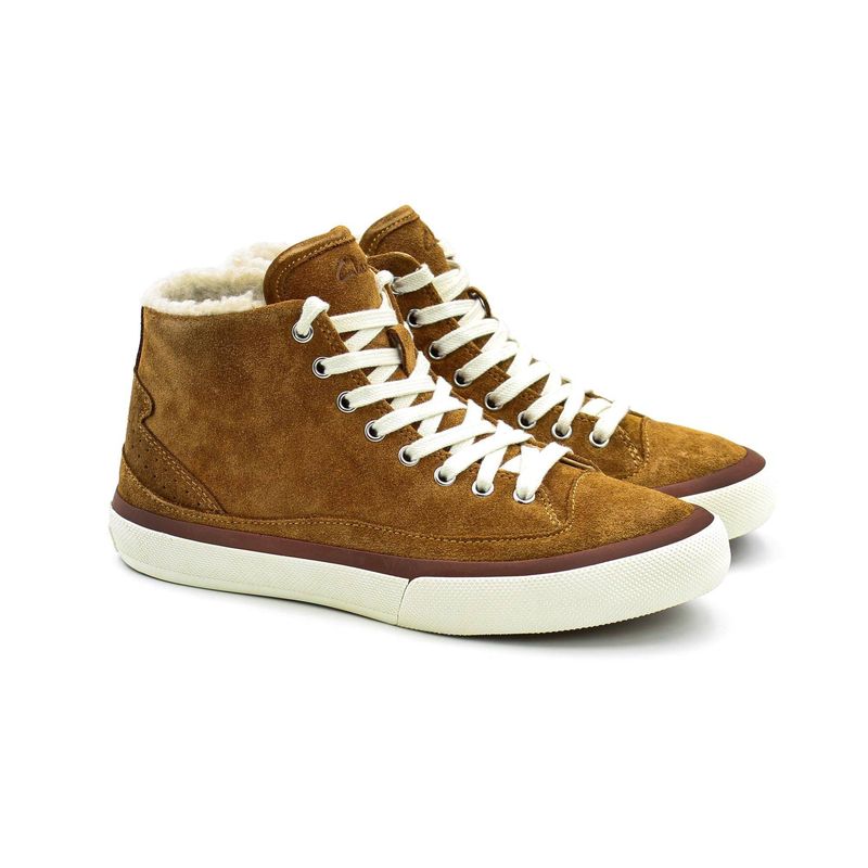 Женские высокие кеды Clarks Aceley Zip Hi 26161489, коричневые